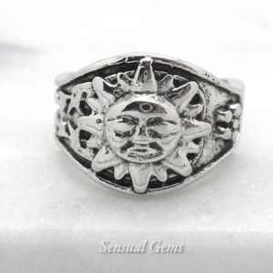 Sun Silver Plated Ring